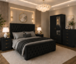 Aesthetic Bedroom Set with 2 Door Wardrobe, 5 Drawer Chest and Side Tables - Image 3