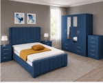 Home Bedroom Collection - Wardrobe with Mirror & Storage Space, Chest and Bed Side Tables