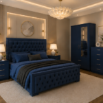 Luxury Bed Set with 2 Door Wardrobe, 5 Drawer Chest & Side Tables