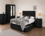 Elegant Black Bedroom Furniture - Drawer Bed, Wardrobe & Chest Drawers - Image 2