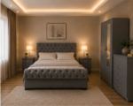 Premium Grey Double Bedroom Furniture Collection – Double Bed, Mirrored 2 Door Wardrobe, 5 Drawer Chest & Matching Bedside Tables - Image 5