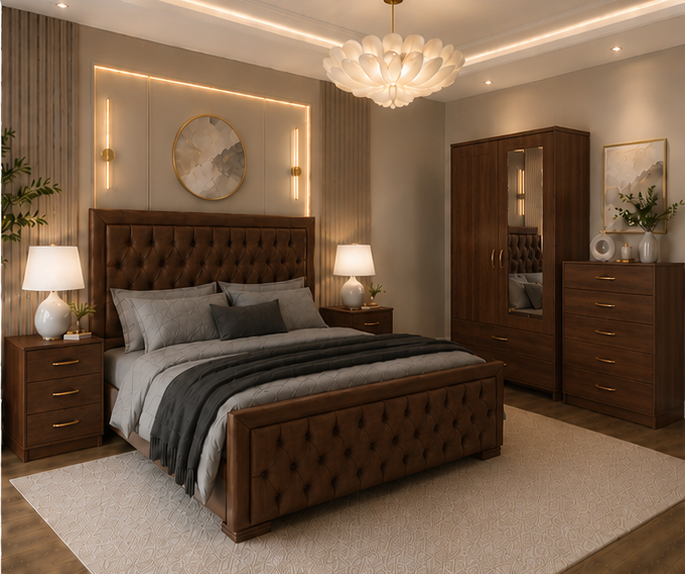 top_right(3) Complete Modern Bedroom Furniture Package with Storage Wardrobe and Drawers - Image 1