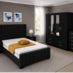 Perfect Black Bedroom Setup - Bed Set with Wardrobe, Chest of Drawers & Side Tables
