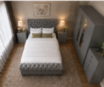 Luxury Bedroom Collection with Four Door Wardrobe With Four Drawer - Chest of Five Drawers With Two Bed Side Table - Image 4
