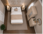 Complete Beige Bedroom Furniture Collection - Bed, Wardrobe, Chest of Drawers  & Side Tables - Image 5