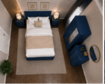 Premium Blue Bedroom Set - Storage Bed with Wardrobe, Chest of Drawers & Nightstands - Image 5