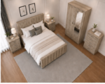 Premium Fabric Bed with Wardrobe, Chest & Bedside Tables - Image 3