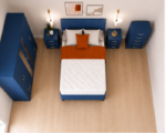 King Size Bed Bedroom Set - 6 Door Mirror Wardrobe With Bottom Drawers - 5 Drawer Chest - Two Bedside Tables - Image 4