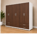 Modern Six Door Wardrobe - Premium Storage 6 Door Wardrobe with 4 Drawers - Image 2