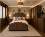 Elegant Bedroom Furniture Set with Large Storage 4 Door Wardrobe