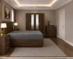 Luxury Double Divan Bed Bedroom Set with 2 Bedside Tables, 4-Door Mirrored Wardrobe & 5-Drawer Chest - Image 3