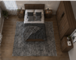 Complete Walnut Bedroom Package - Bed, Wardrobe & Bed Side Tables - Image 3