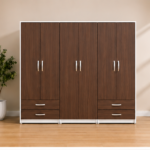 Modern Six Door Wardrobe - Premium Storage 6 Door Wardrobe with 4 Drawers