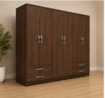 Six Door Wardrobe - Dual Lower Drawers - 6 Door Storage Wardrobe - Image 2