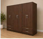 Six Door Wardrobe - Dual Lower Drawers - 6 Door Storage Wardrobe - Image 4