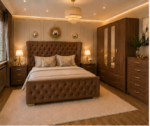 Designer Bedroom Set_ 4 Door Wardrobe, Side Tables and Drawer Chest - Image 5