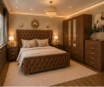 Designer Bedroom Set_ 4 Door Wardrobe, Side Tables and Drawer Chest