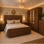 Designer Bedroom Set_ 4 Door Wardrobe, Side Tables and Drawer Chest