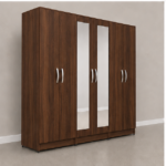 6 Door Full-Length Mirror Wardrobe - Premium Storage 6 Door Wardrobe - Image 2