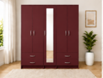 Luxury 5 Door Wardrobe with 4 Storage Drawers - 5 Door Wooden Wardrobe - Image 2