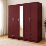 Luxury 5 Door Wardrobe with 4 Storage Drawers - 5 Door Wooden Wardrobe