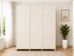 Premium Bedroom Wardrobe Cabinet with Full Length Mirror, 5 Door Wooden Wardrobe - Image 4