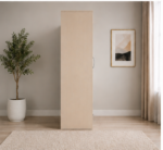 2 Door Wardrobe with Half Mirror & 2 Drawers with beige colors - Modern Two Door Wardrobe with 2 Drawers & 2 Mirrors - Image 4