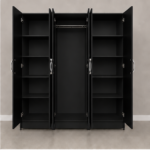 6 Door Wardrobe with Full Mirror Doors - 6 Door Wardrobe with 2 Mirrors & 2 Bottom Drawers - Image 3