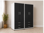 Luxury 4 Door Wardrobe – Elegant 4 Door Wardrobe with 6 Storage Drawers - Image 3
