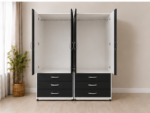 Luxury 4 Door Wardrobe – Elegant 4 Door Wardrobe with 6 Storage Drawers - Image 5