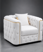 Luxury White Chesterfield Sofa - Modern Elegance Madrid Sofa - Chesterfield Single Seater Sofa - Image 5