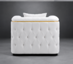 Luxury White Chesterfield Sofa - Modern Elegance Madrid Sofa - Chesterfield Single Seater Sofa - Image 3