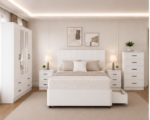 Premium Bedroom Furniture Set with 4 Door Wardrobe, 2 Bedside Tables & 5 Drawer Chest