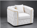 Luxury White Chesterfield Sofa - Modern Elegance Madrid Sofa - Chesterfield Single Seater Sofa - Image 2