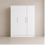3 Door White Wardrobe with Multiple Compartments - 3 Door Wardrobe