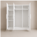 3 Door White Wardrobe with Multiple Compartments - 3 Door Wardrobe - Image 3