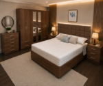 Modern Bedroom Suite – King Bed – Six Door Wardrobe with Four Drawers – Chest of 5 Drawers – 2 Bedside Tables - Image 4