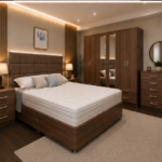 Modern Bedroom Suite – king Bed – Six Door Wardrobe with Four Drawers – Chest of 5 Drawers – 2 Bedside Tables
