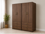 Stylish 4 Door Storage Wardrobe Cabinet - Luxury 4 Door Wooden Wardrobe with 6 Drawers - Image 2