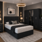 Elegant King Size Bed Suite - Six Door Wardrobe With Drawers - Five Drawer Chest - Two Bedside Tables