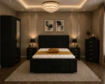 King Size Bed Furniture Set - Six Door Wardrobe With Four Drawer - Chest of Five Drawers With Two Bed Side Table