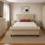 king Bed Furniture Set - Six Door Wardrobe With Four Drawer - Chest of Five Drawers With Two Bed Side Table
