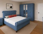 Premium Wooden king Bed Set - Six Door Wardrobe With Four Drawer - Chest of Five Drawers With Two Bed Side Table - Image 2