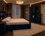 Luxury king Bed Furniture Collection - Two Door Mirror Wardrobe With Bottom Drawer - Chest of Five Drawers - Bedside Table Pair - Image 4