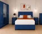 Contemporary king Bedroom Bundle – Storage Bed Frame – 6 Door Wardrobe – Chest of 5 Drawers – 2 Side Cabinets - Image 3