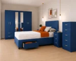 Contemporary king Bedroom Bundle – Storage Bed Frame – 6 Door Wardrobe – Chest of 5 Drawers – 2 Side Cabinets - Image 2