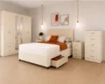 Complete Bedroom Furniture Set King Storage Bed – 6 Door Wardrobe – 5 Drawer Chest – 2 Bedside Tables - Image 3