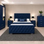 Elegant Bedroom Storage Collection - king Bed - Two Door Wardrobe With Mirror - Chest of Five Drawers - Two Bedside Tables