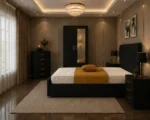 King Size Bed Furniture Set - Six Door Wardrobe With Four Drawer - Chest of Five Drawers With Two Bed Side Table - Image 3
