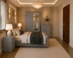 Modern Home Bedroom Furniture - king Bed - Two Door Mirror Wardrobe - Five Drawer Chest - Two Bedside Cabinets - Image 3